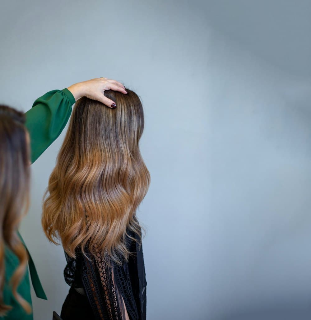 Long, glossy brunette waves