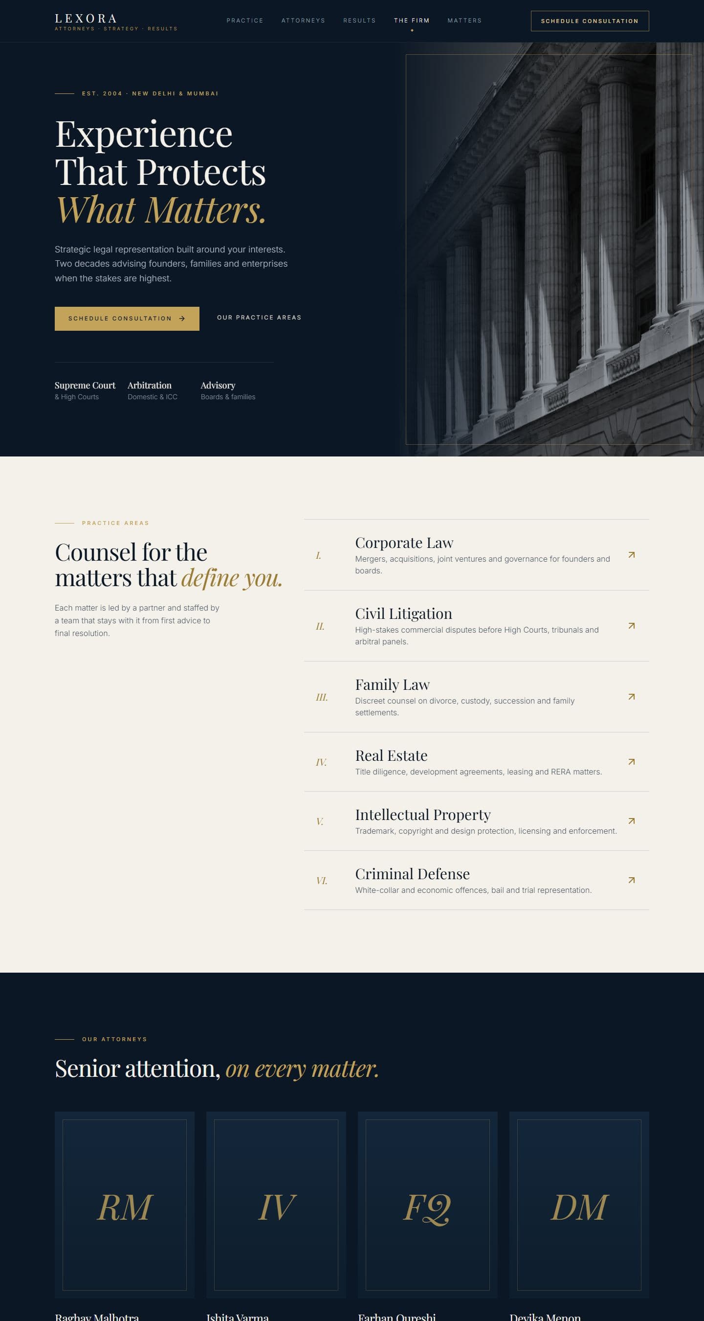 Preview of the Lexora Law template